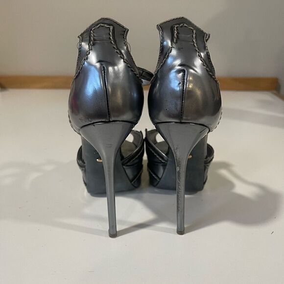 Sergio Rossi Silver/Gray Metallic Heels - Picture 6 of 11